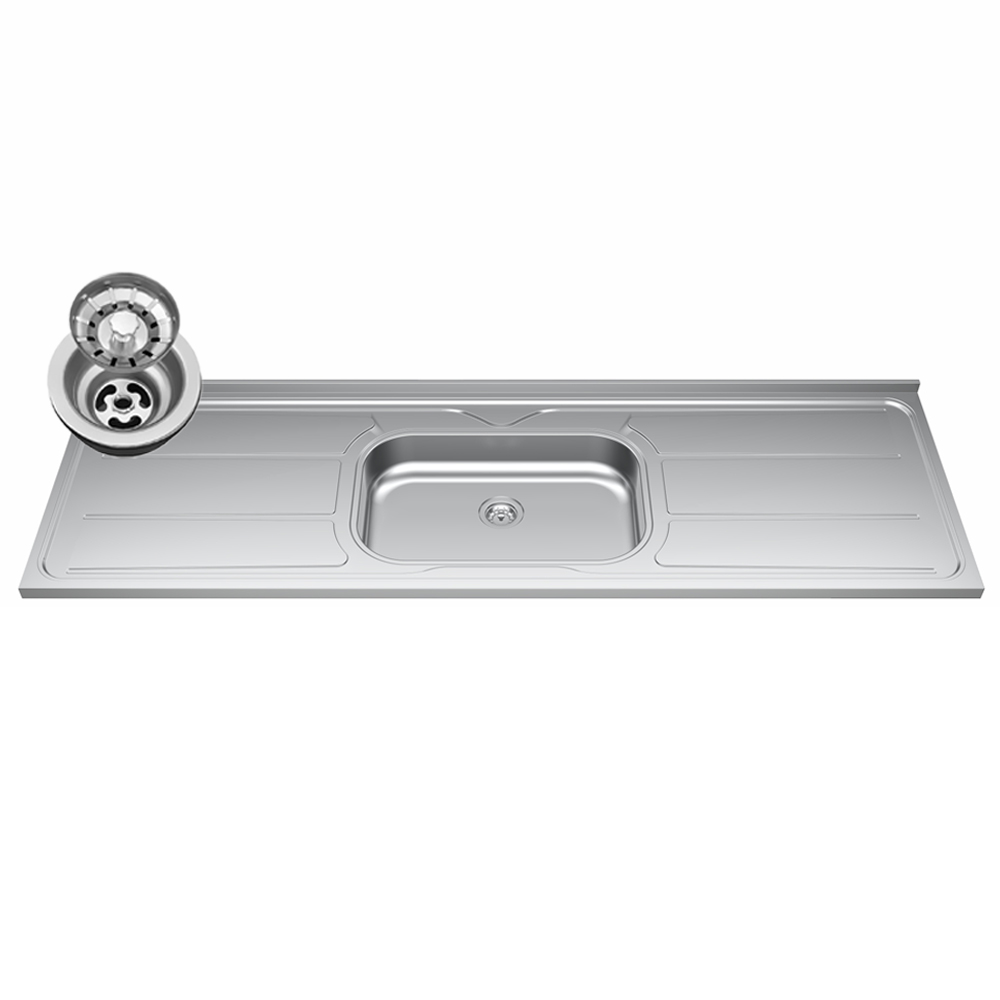 Armário Aéreo Argélia e Balcão Gabinete com Pia Inox 150cm Dakota Branco - Lumil