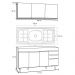 Armário Aéreo Argélia e Balcão Gabinete com Pia Inox Marrocos 150cm Branco/Castanho - Lumil