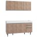 Armário Aéreo Argélia e Balcão Gabinete de Pia Marrocos 150cm Branco/Castanho - Lumil