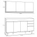 Armário Aéreo Argélia e Balcão Gabinete de Pia Marrocos 150cm Branco/Preto - Lumil