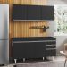 Armário Aéreo Argélia e Balcão Gabinete de Pia Marrocos 150cm Preto - Lumil
