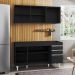 Armário Aéreo Argélia e Balcão Gabinete de Pia Marrocos 150cm Preto - Lumil