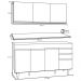Armário Aéreo Argélia e Balcão Gabinete de Pia com Tampo Marrocos 150cm Branco/Preto - Lumil