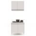 Armário Aéreo Califórnia e Balcão Para Cooktop Flórida Branco - Lumil Móveis