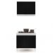 Armário Aéreo Califórnia e Balcão Para Cooktop Flórida Branco/Preto - Lumil Móveis
