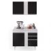 Armário Aéreo Indiana e Balcão Gabinete 100cm Luziania Branco/Preto - Lumil Móveis