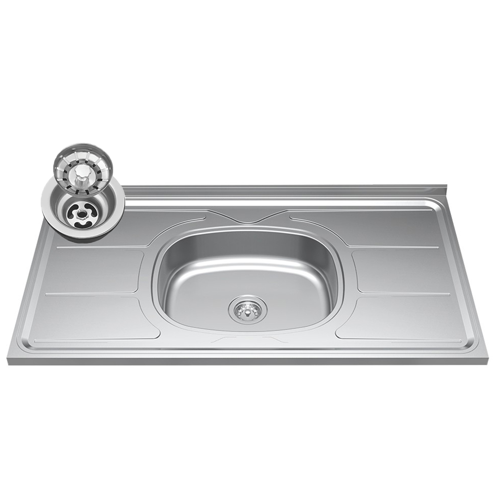 Armário Aéreo Indiana e Balcão Gabinete 100cm com Pia Inox Luziania Branco - Lumil