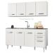 Armário Aéreo Panamá e Balcão Gabinete Pia Inox Áustria 160cm Branco - Lumil Móveis