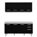 Armário Aéreo Panamá e Balcão Gabinete de Pia Áustria 160cm Branco/Preto - Lumil Móveis