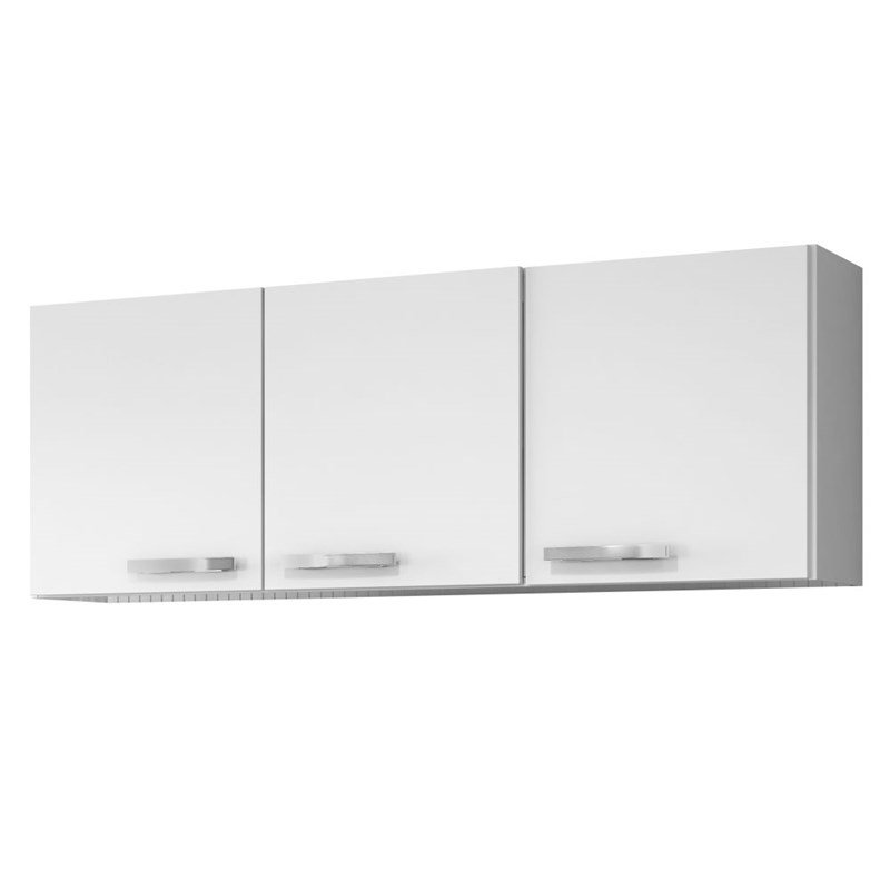 Armário Aéreo Parma 150cm 3 Portas Branco - Lumil Móveis.