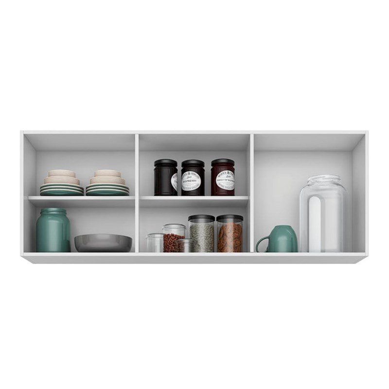 Armário Aéreo Parma 150cm 3 Portas Branco - Lumil Móveis.