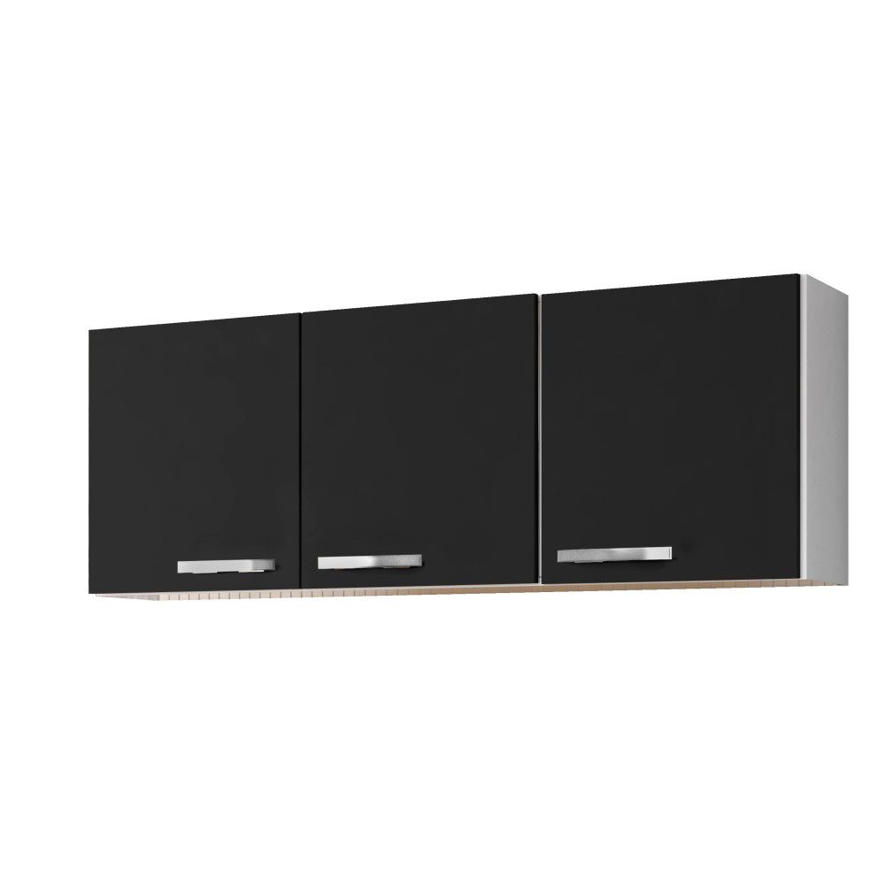 Armário Aéreo Parma 150cm 3 Portas Branco/Castanho - Lumil Móveis