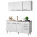 Armário Aéreo Parma e Balcão Gabinete Pia Inox Lisboa 150cm Branco - Lumil Móveis
