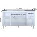 Armário Aéreo Parma e Balcão Gabinete de Pia Lisboa 150cm Branco - Lumil Móveis