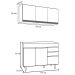 Armário Aéreo Virgínia e Balcão Para Pia 120cm Michigan Branco/Preto - Lumil Móveis