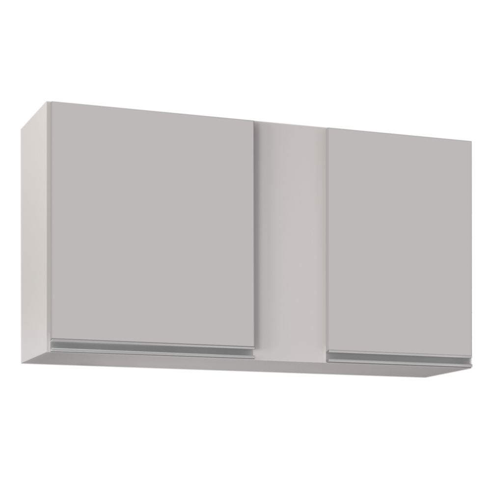Armário Aéreo de Cozinha 100cm 2 Portas Indiana Branco - Lumil Móveis