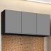Armário Aéreo de Cozinha 120cm 3 Portas Virgínia Preto/Cinza - Lumil