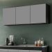 Armário Aéreo de Cozinha 150cm 3 Portas Argélia Preto/Cinza - Lumil Móveis