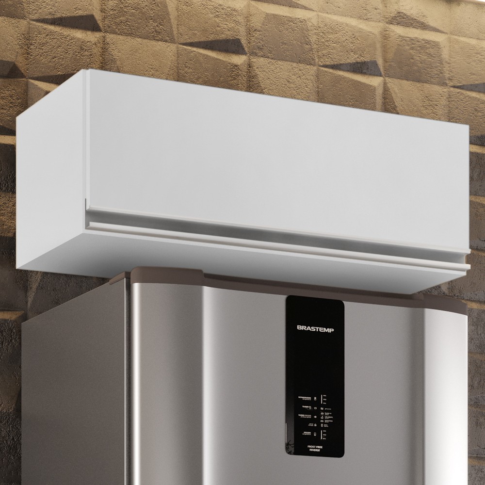 Armário Aéreo de Cozinha Para Geladeira 70cm Texas Branco - Lumil Móveis