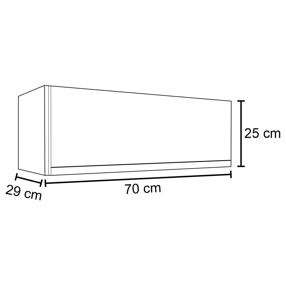 Armário Aéreo de Cozinha Para Geladeira 70cm Texas Branco - Lumil Móveis