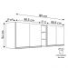 Armário de Cozinha Aéreo Califórnia 180cm Kit 2 com Nicho Adega Castanho/Cinza - Lumil
