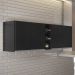 Armário de Cozinha Aéreo Califórnia 180cm Kit 2 com Nicho Adega Preto - Lumil