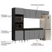 Armário de Cozinha Modulada 4 Peças CP10 Balcão Preto/Cinza - Lumil