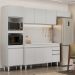Armário de Cozinha Modulada 4 Peças CP11 Balcão com Tampo Branco - Lumil