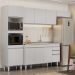 Armário de Cozinha Modulada 4 Peças CP12 Balcão com Pia Inox Branco - Lumil