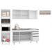 Armário de Cozinha Modulada 4 Peças CP12 Balcão com Pia Inox Branco - Lumil