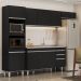 Armário de Cozinha Modulada 4 Peças CP12 Balcão com Pia Inox Preto - Lumil