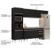 Armário de Cozinha Modulada 4 Peças CP12 Balcão com Pia Inox Preto - Lumil