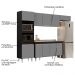 Armário de Cozinha Modulada 4 Peças CP12 Balcão com Pia Inox Preto/Cinza - Lumil