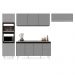 Armário de Cozinha Modulada 4 Peças CP12 Balcão com Pia Inox Preto/Cinza - Lumil
