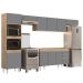 Armário de Cozinha Modulada 5 Peças CP13 Balcão Castanho/Cinza - Lumil