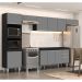 Armário de Cozinha Modulada 5 Peças CP13 Balcão Preto/Cinza - Lumil