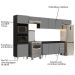 Armário de Cozinha Modulada 5 Peças CP13 Balcão Preto/Cinza - Lumil