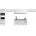 Armário de Cozinha Modulada 5 Peças CP15 Balcão com Pia Inox Branco - Lumil