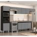 Armário de Cozinha Modulada 5 Peças CP15 Balcão com Pia Inox Preto/Cinza - Lumil
