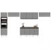 Armário de Cozinha Modulada 5 Peças CP15 Balcão com Pia Inox Preto/Cinza - Lumil