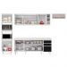 Armário de Cozinha Modulada 5 Peças CP16 Balcão Branco/Preto - Lumil