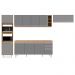 Armário de Cozinha Modulada 5 Peças CP16 Balcão Castanho/Cinza - Lumil
