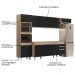 Armário de Cozinha Modulada 5 Peças CP16 Balcão Castanho/Preto - Lumil