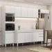 Armário de Cozinha Modulada 5 Peças CP17 Balcão com Tampo Branco - Lumil