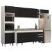 Armário de Cozinha Modulada 5 Peças CP18 Balcão com Pia Inox Branco/Preto - Lumil