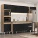 Armário de Cozinha Modulada 5 Peças CP18 Balcão com Pia Inox Castanho/Preto - Lumil