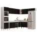 Armário de Cozinha Modulada de Canto 8 Peças CP01 Balcão Branco/Preto - Lumil