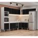 Armário de Cozinha Modulada de Canto 8 Peças CP01 Balcão Branco/Preto - Lumil