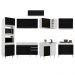 Armário de Cozinha Modulada de Canto 8 Peças CP01 Balcão Branco/Preto - Lumil