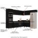 Armário de Cozinha Modulada de Canto 8 Peças CP01 Balcão Preto - Lumil